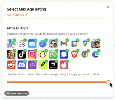 App age rating selector config generator.gif