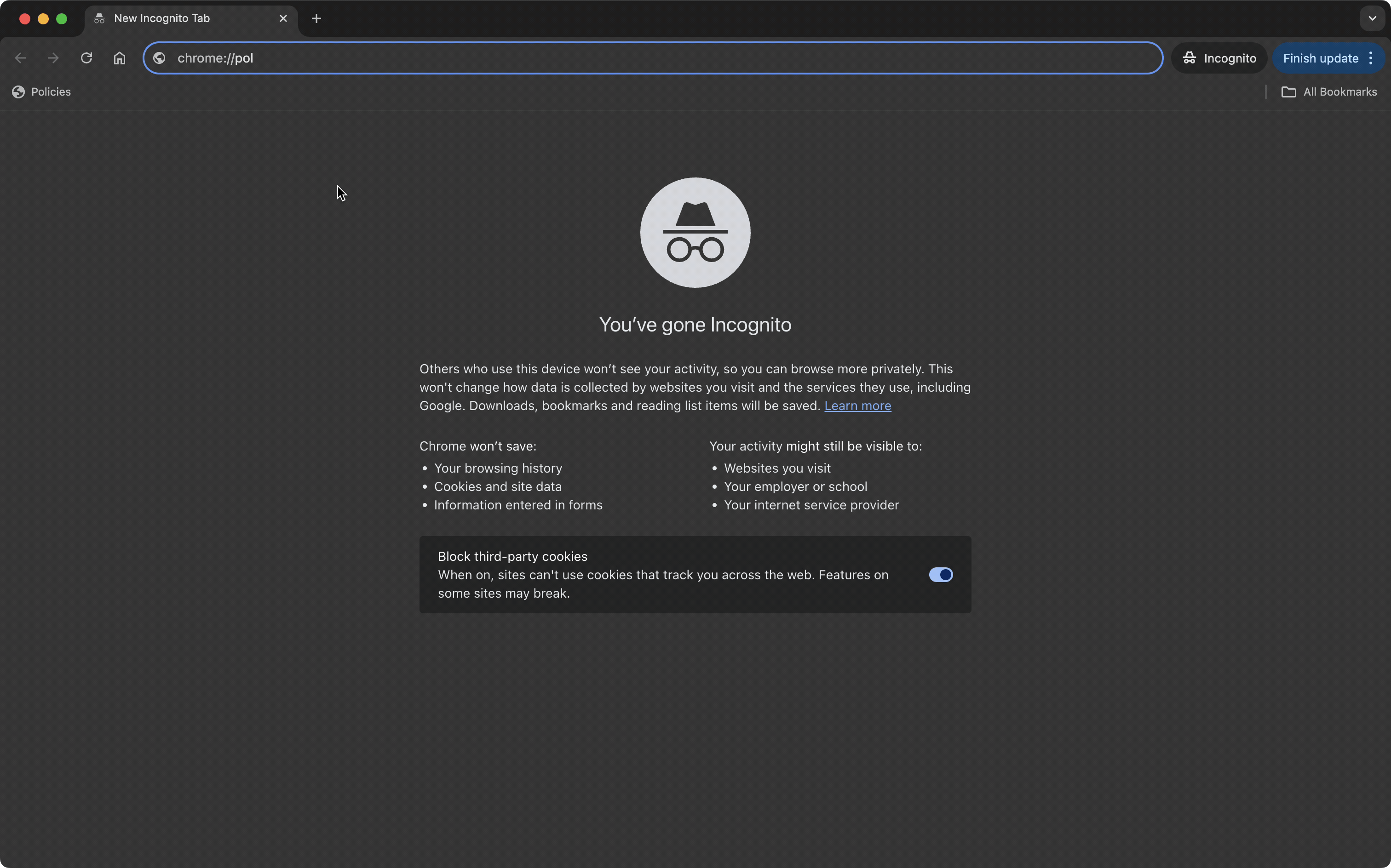 reloading browser policies