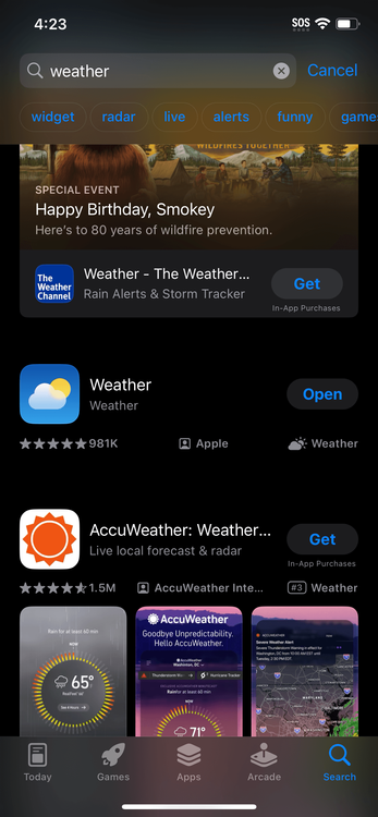 app store search for weather.PNG