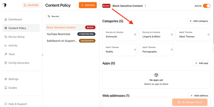 block sensitive content content policy.png