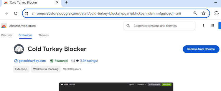 cold turkey extension homepage.png