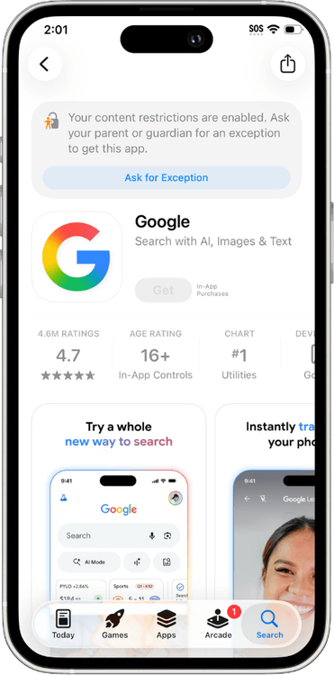 google app store ask for exception.png