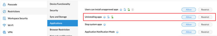 manage engine disable installing apps application restrictions manageengine.png