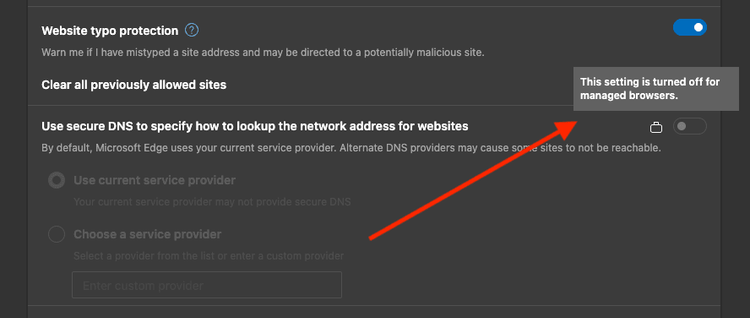 managed browser secure DNS disabled.png