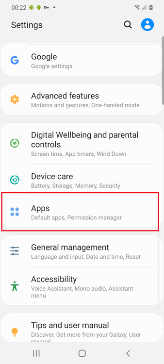 settings menu android Apps highlighted.png
