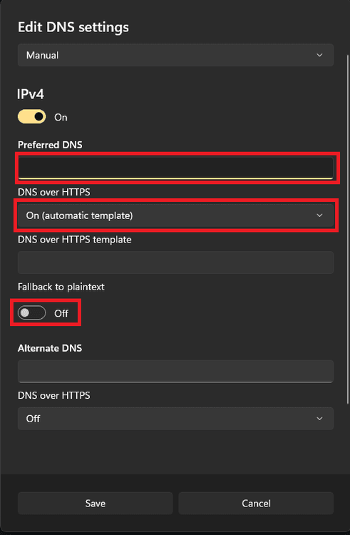 windows settings edit dns server settings highlighted options.png