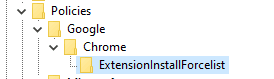 registry editor policies google chrome ExtensionInstallForcelist.png