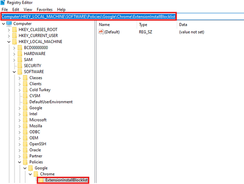 registry editor check entry path ExtensionInstallBlocklist.png